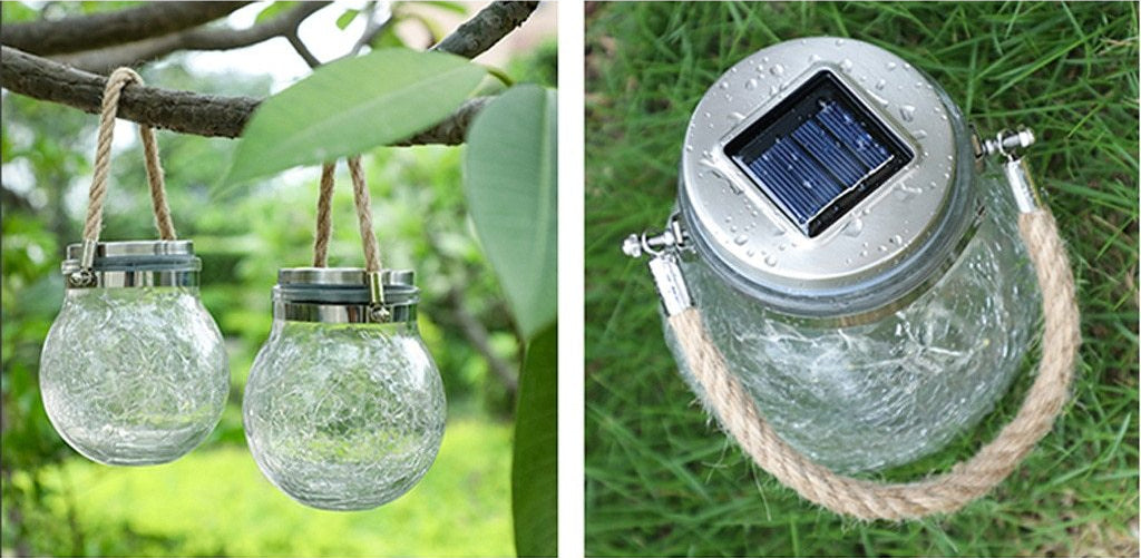 Modern Round Glass Jar Garden Hanging Lamp